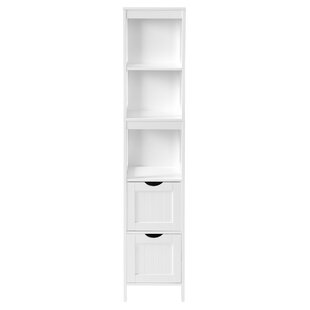 slim tall white bathroom cabinet